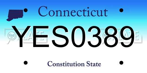 YES0389 Connecticut License Plate