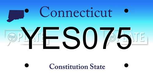 YES075 Connecticut License Plate