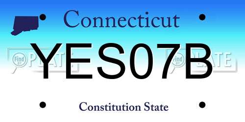 YES07B Connecticut License Plate