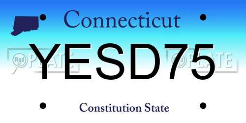 YESD75 Connecticut License Plate