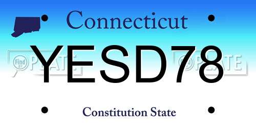 YESD78 Connecticut License Plate