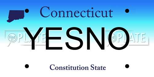 YESNO Connecticut License Plate
