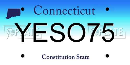 YESO75 Connecticut License Plate
