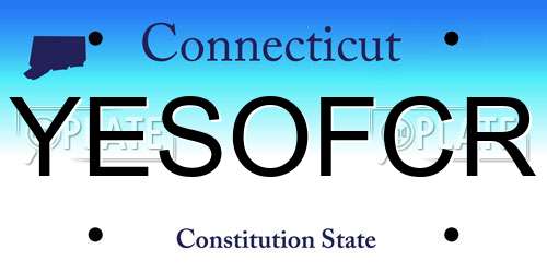 YESOFCR Connecticut License Plate