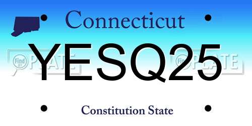 YESQ25 Connecticut License Plate