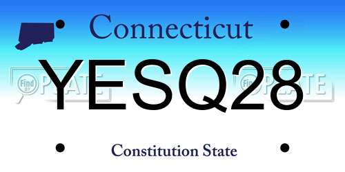 YESQ28 Connecticut License Plate