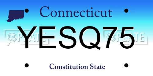 YESQ75 Connecticut License Plate