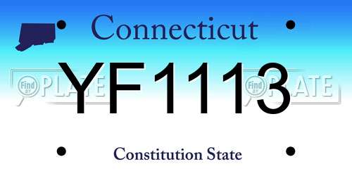 YF1113 Connecticut License Plate