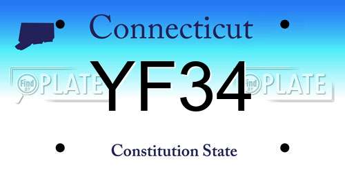 YF34 Connecticut License Plate