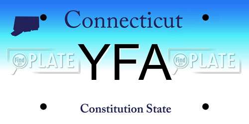 YFA Connecticut License Plate