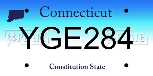 YGE284 Connecticut License Plate