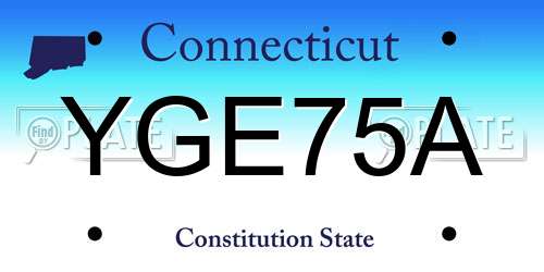 YGE75A Connecticut License Plate