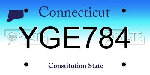 YGE784 Connecticut License Plate