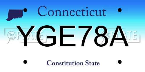 YGE78A Connecticut License Plate
