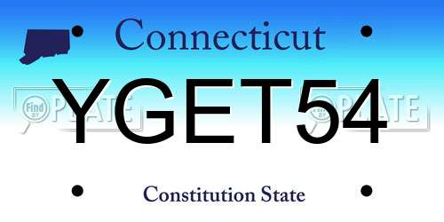 YGET54 Connecticut License Plate