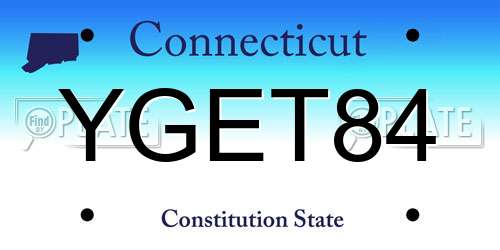 YGET84 Connecticut License Plate