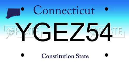 YGEZ54 Connecticut License Plate