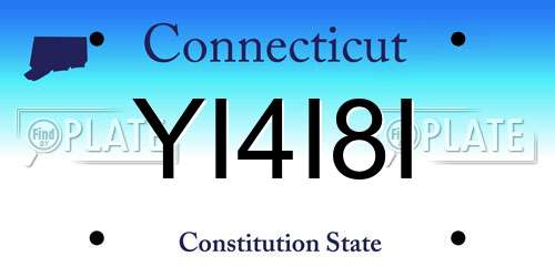 YI4I8I Connecticut License Plate