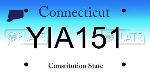 YIA151 Connecticut License Plate