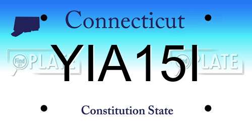 YIA15I Connecticut License Plate