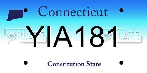 YIA181 Connecticut License Plate