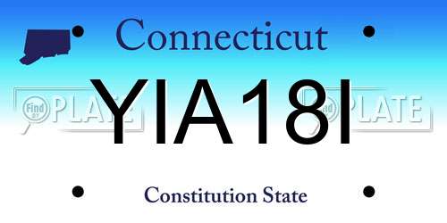 YIA18I Connecticut License Plate