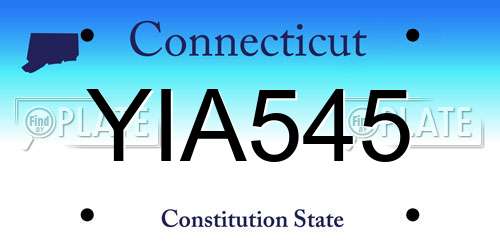 YIA545 Connecticut License Plate