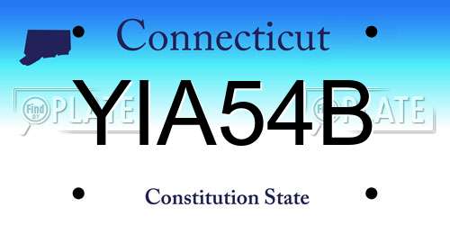 YIA54B Connecticut License Plate