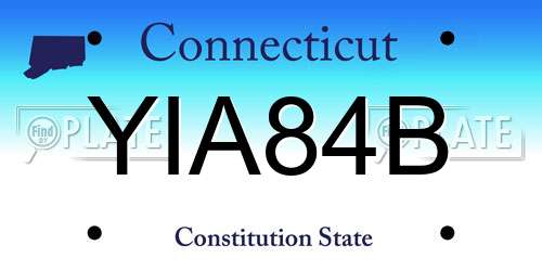 YIA84B Connecticut License Plate