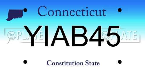 YIAB45 Connecticut License Plate