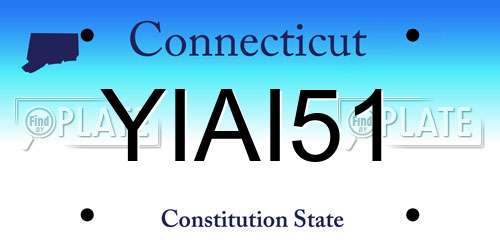 YIAI51 Connecticut License Plate