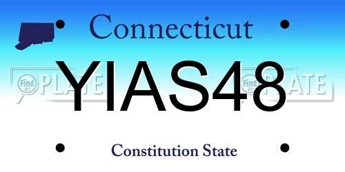 YIAS48 Connecticut License Plate