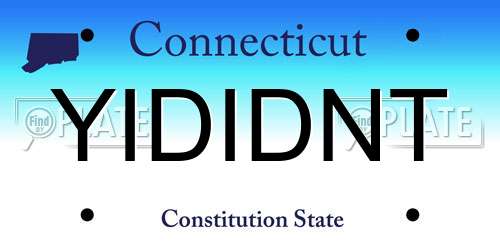 YIDIDNT Connecticut License Plate