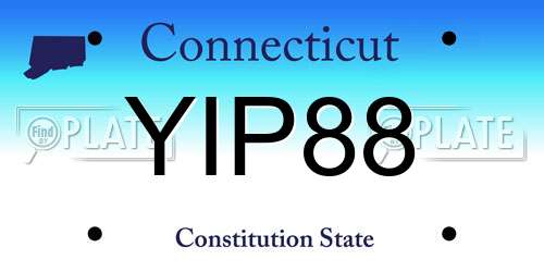 YIP88 Connecticut License Plate