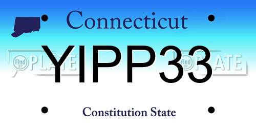 YIPP33 Connecticut License Plate