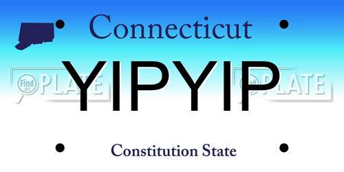 YIPYIP Connecticut License Plate