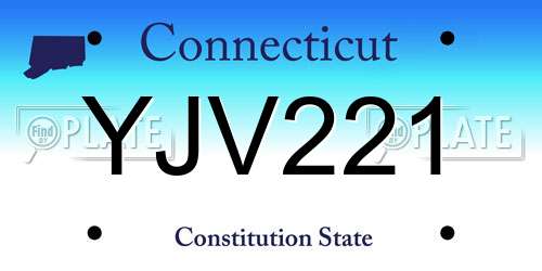 YJV221 Connecticut License Plate
