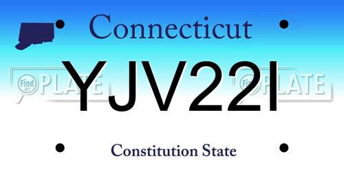 YJV22I Connecticut License Plate