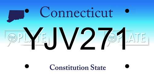 YJV271 Connecticut License Plate