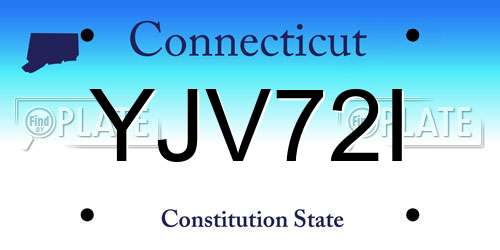 YJV72I Connecticut License Plate