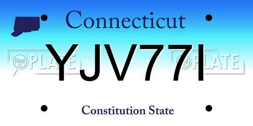 YJV77I Connecticut License Plate