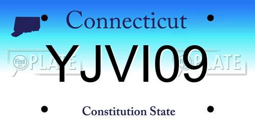 YJVI09 Connecticut License Plate
