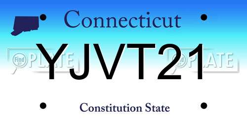 YJVT21 Connecticut License Plate