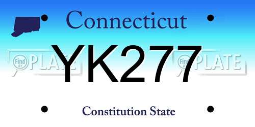 YK277 Connecticut License Plate