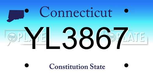 YL3867 Connecticut License Plate