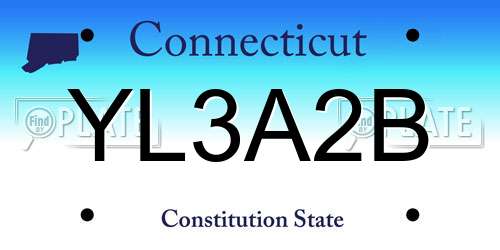 YL3A2B Connecticut License Plate