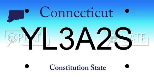 YL3A2S Connecticut License Plate