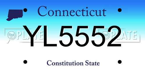YL5552 Connecticut License Plate