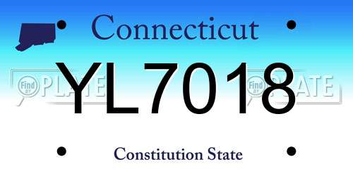 YL7018 Connecticut License Plate