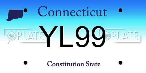YL99 Connecticut License Plate
